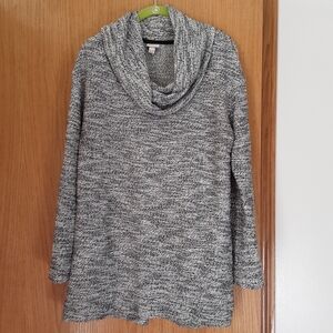 Merona women's XL cozy variegated black cowlneck sweater